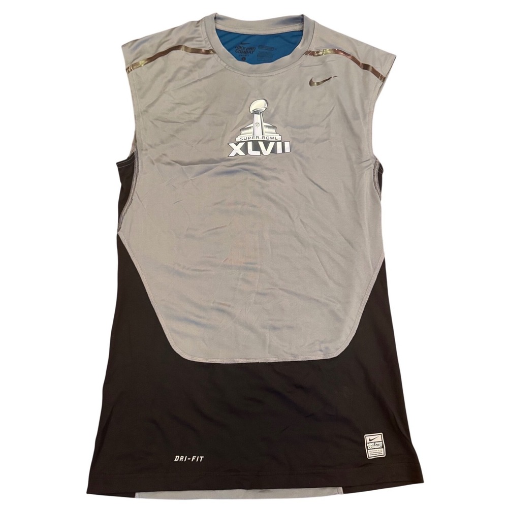 Nike Pro Combat Super Bowl XLVII Dri-FIT Compression Sleeveless Shirt Mens L